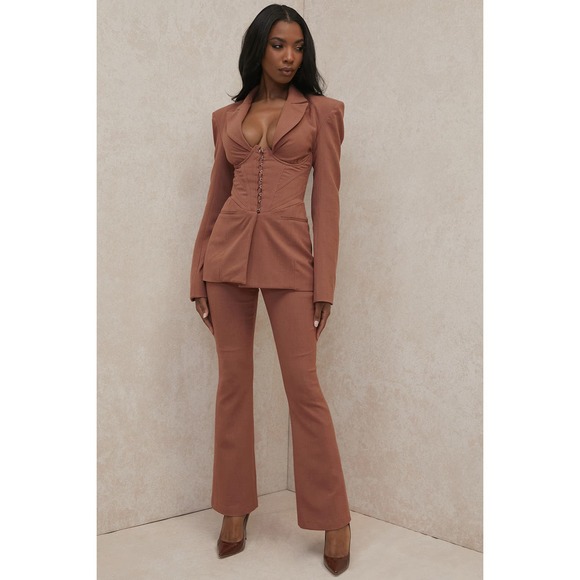 House of CB Makani Mocha Hourglass Corset Blazer - Picture 4 of 10